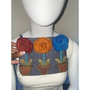 Rising Tide, Handmade in Nepal 100% Wool Bag Clutch Cotton Lining Colorful Gray